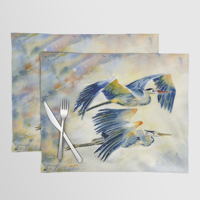 Flying Together - Great Blue Heron Placemat Gallery Image 1