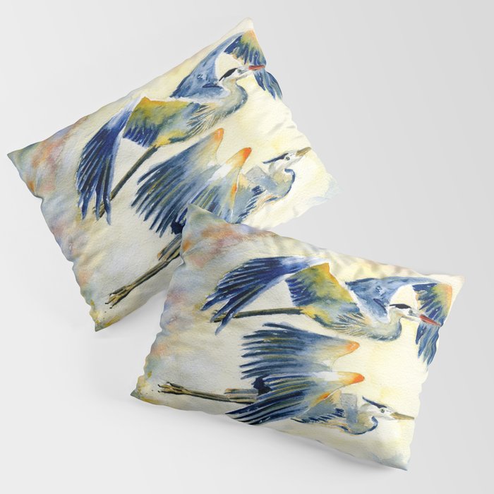 Flying Together - Great Blue Heron Pillow Sham Gallery Image 1