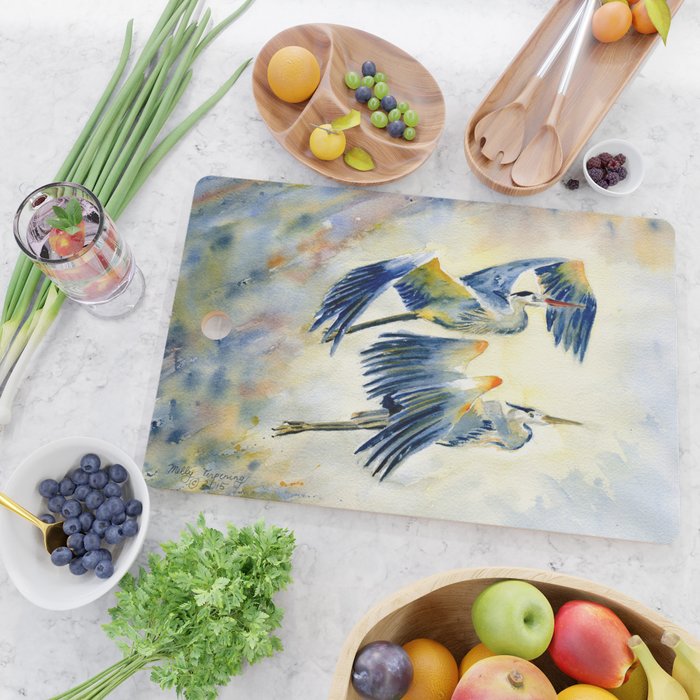 Flying Together - Great Blue Heron Cutting Board Gallery Image 2