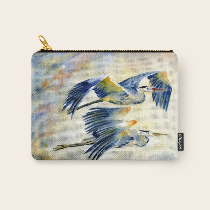 Flying Together - Great Blue Heron Carry All Pouch Gallery Image 1