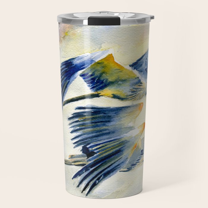 Flying Together - Great Blue Heron Travel Mug Gallery Image 1
