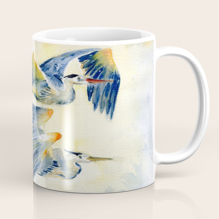 Flying Together - Great Blue Heron Coffee Mug Gallery Image 1
