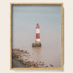 Beachy head lighthouse at Seven Sisters in the UK - coastal heritage - summer travel photography Serving Tray Gallery Image 1