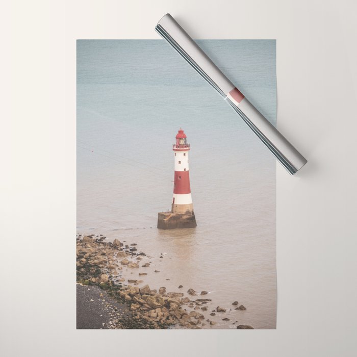Beachy head lighthouse at Seven Sisters in the UK - coastal heritage - summer travel photography Wrapping Paper Gallery Image 1