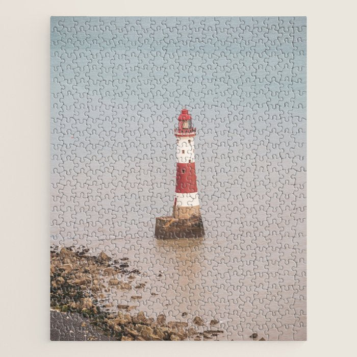 Beachy head lighthouse at Seven Sisters in the UK - coastal heritage - summer travel photography Jigsaw Puzzle Gallery Image 1