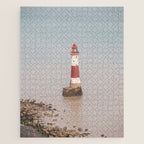 Beachy head lighthouse at Seven Sisters in the UK - coastal heritage - summer travel photography Jigsaw Puzzle Gallery Image 1