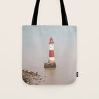 Beachy head lighthouse at Seven Sisters in the UK - coastal heritage - summer travel photography Tote Bag Gallery Image 1