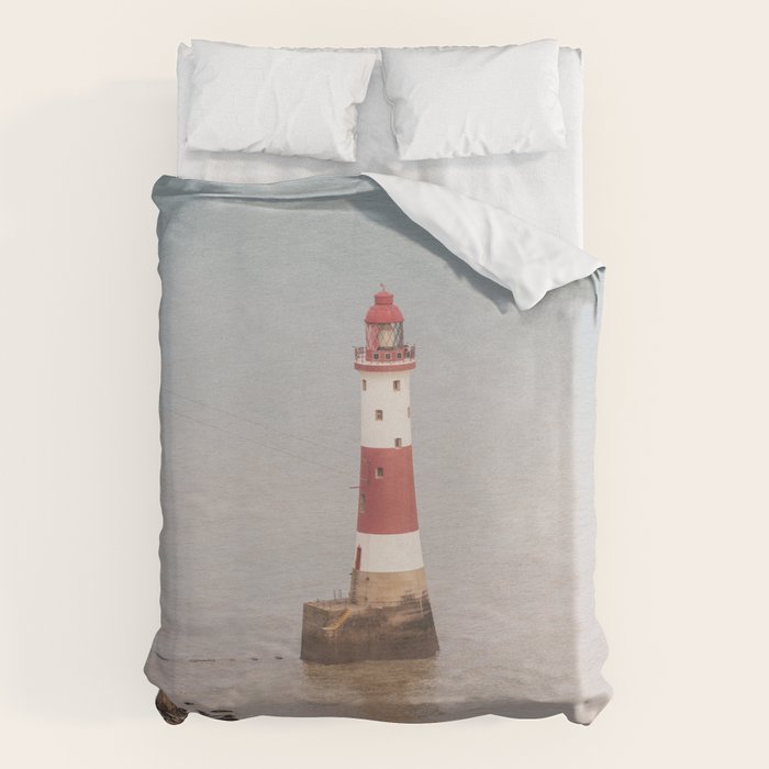 Beachy head lighthouse at Seven Sisters in the UK - coastal heritage - summer travel photography Duvet Cover Gallery Image 6