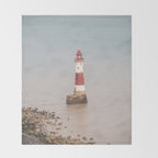 Beachy head lighthouse at Seven Sisters in the UK - coastal heritage - summer travel photography Throw Blanket Gallery Image 2