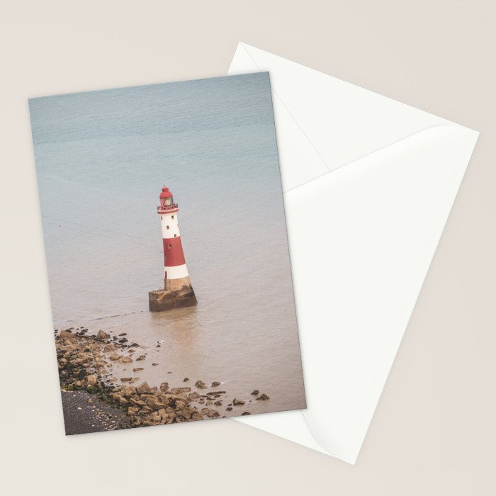 Beachy head lighthouse at Seven Sisters in the UK - coastal heritage - summer travel photography Stationery Card Gallery Image 2