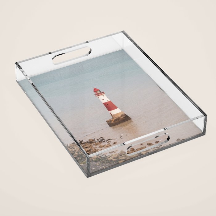 Beachy head lighthouse at Seven Sisters in the UK - coastal heritage - summer travel photography Acrylic Tray Gallery Image 1