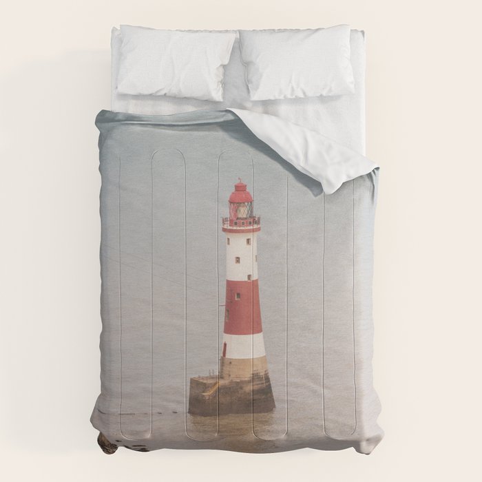 Beachy head lighthouse at Seven Sisters in the UK - coastal heritage - summer travel photography Comforter Gallery Image 6