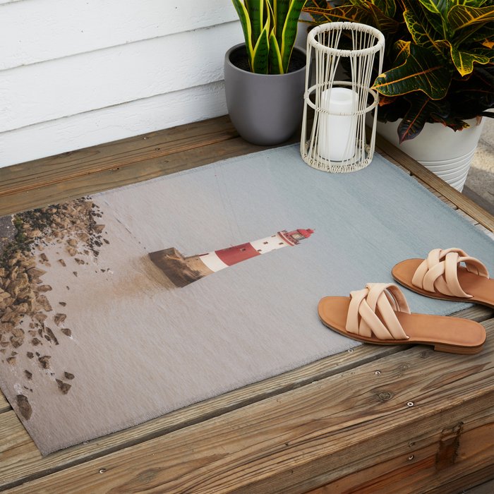 Beachy head lighthouse at Seven Sisters in the UK - coastal heritage - summer travel photography Outdoor Rug Gallery Image 2