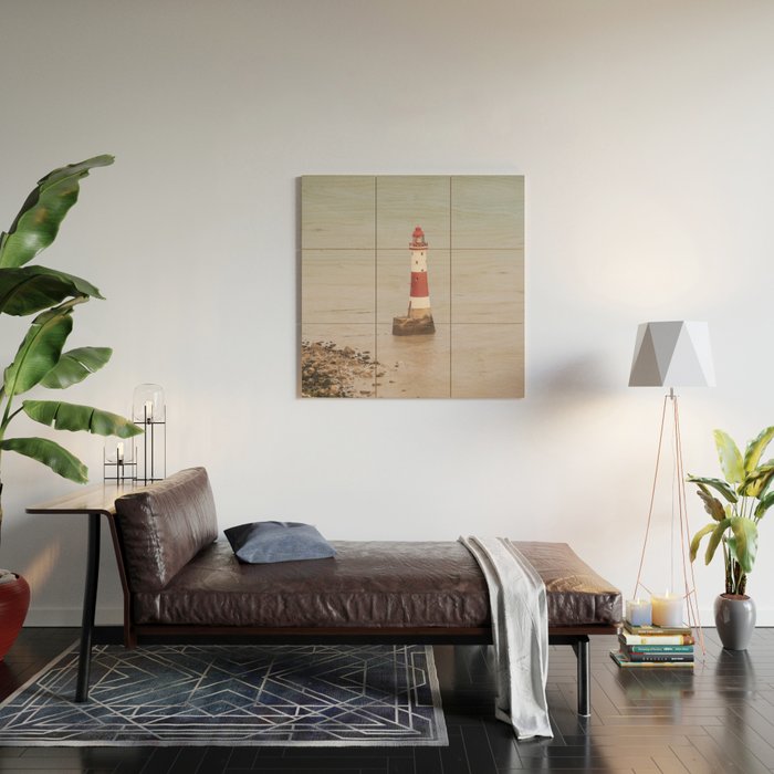 Beachy head lighthouse at Seven Sisters in the UK - coastal heritage - summer travel photography Wood Wall Art Gallery Image 2