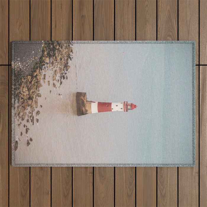 Beachy head lighthouse at Seven Sisters in the UK - coastal heritage - summer travel photography Outdoor Rug Gallery Image 1