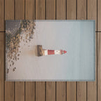 Beachy head lighthouse at Seven Sisters in the UK - coastal heritage - summer travel photography Outdoor Rug Gallery Image 1