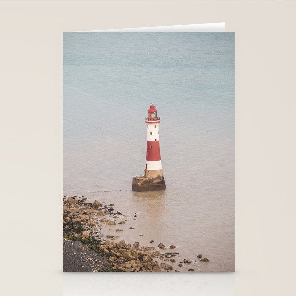 Beachy head lighthouse at Seven Sisters in the UK - coastal heritage - summer travel photography Stationery Card Gallery Image 2