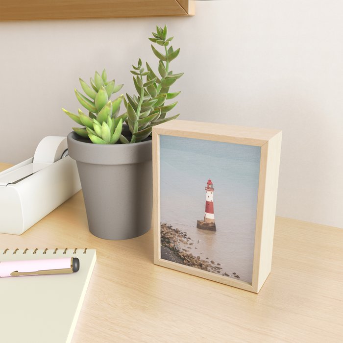Beachy head lighthouse at Seven Sisters in the UK - coastal heritage - summer travel photography Mini Art Print Gallery Image 2