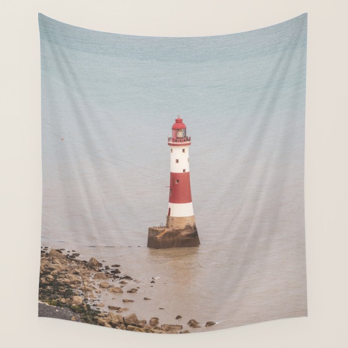 Beachy head lighthouse at Seven Sisters in the UK - coastal heritage - summer travel photography Wall Tapestry Gallery Image 4