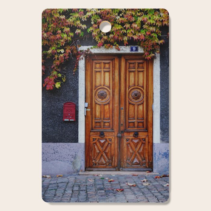 Oak Door in Burgundy, France - French Architecture and Travel Photography  Cutting Board Gallery Image 1