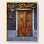 Oak Door in Burgundy, France - French Architecture and Travel Photography  Serving Tray Gallery Image 1