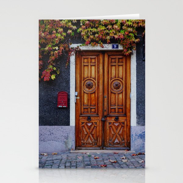 Oak Door in Burgundy, France - French Architecture and Travel Photography  Stationery Card Gallery Image 1