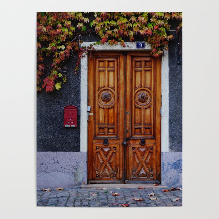 Oak Door in Burgundy, France - French Architecture and Travel Photography  Poster