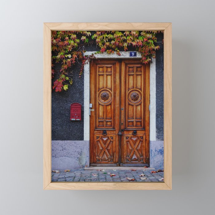 Oak Door in Burgundy, France - French Architecture and Travel Photography  Mini Art Print Gallery Image 1