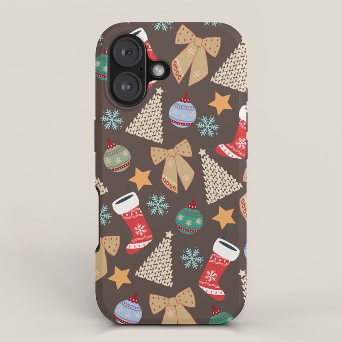 Cute Christmas Brown iPhone Case Gallery Image 1