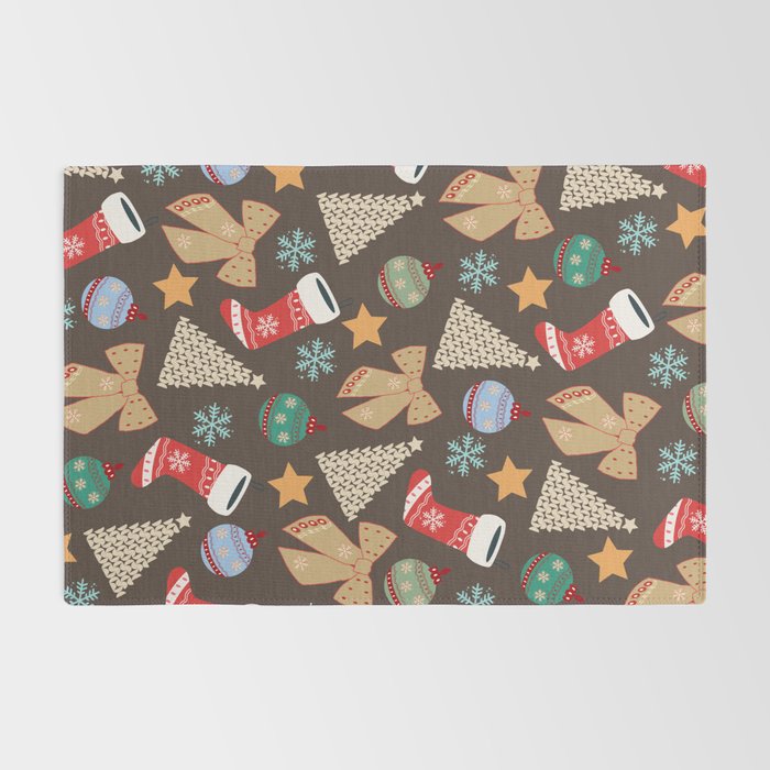 Cute Christmas Brown Rug Gallery Image 2
