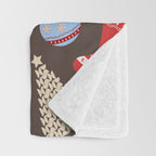 Cute Christmas Brown Throw Blanket Gallery Image 3
