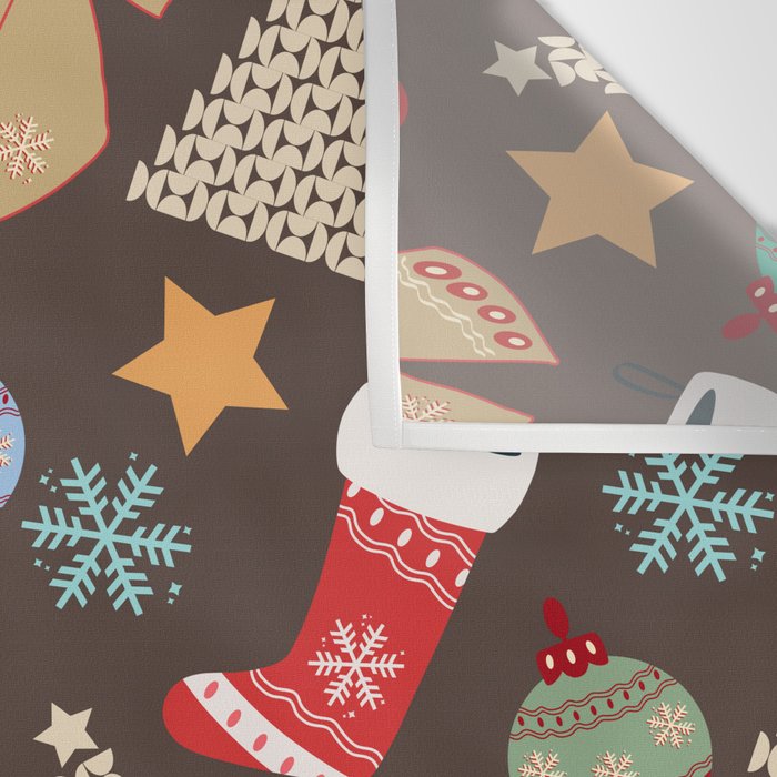 Cute Christmas Brown Wall Tapestry Gallery Image 3