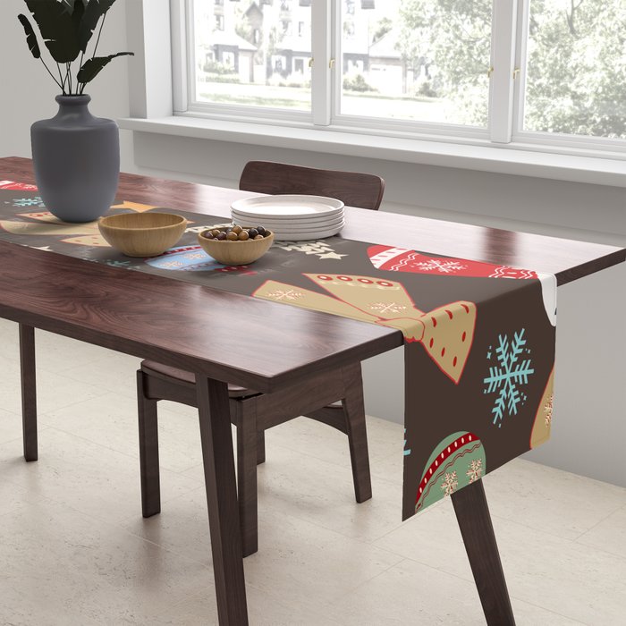 Cute Christmas Brown Table Runner Gallery Image 2