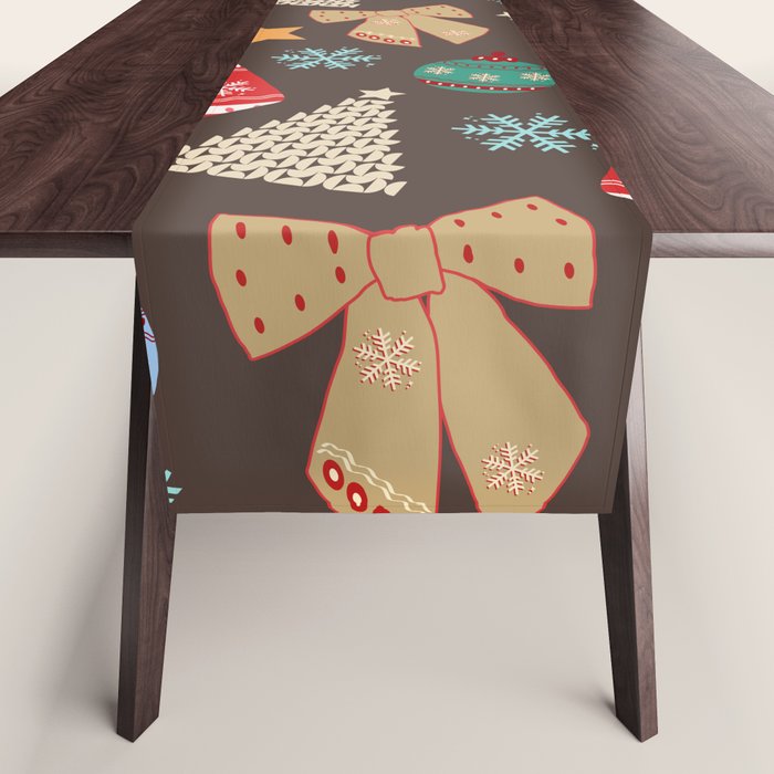 Cute Christmas Brown Table Runner Gallery Image 1