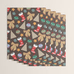 Cute Christmas Brown Wrapping Paper Gallery Image 3