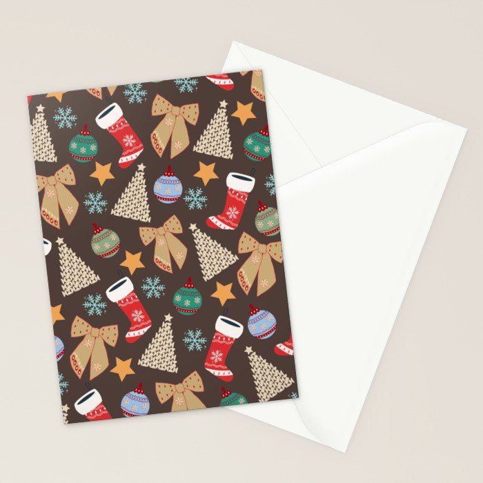 Cute Christmas Brown Stationery Card Gallery Image 2