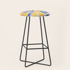 Lemon Orchard - blue and yellow Stool Gallery Image 1