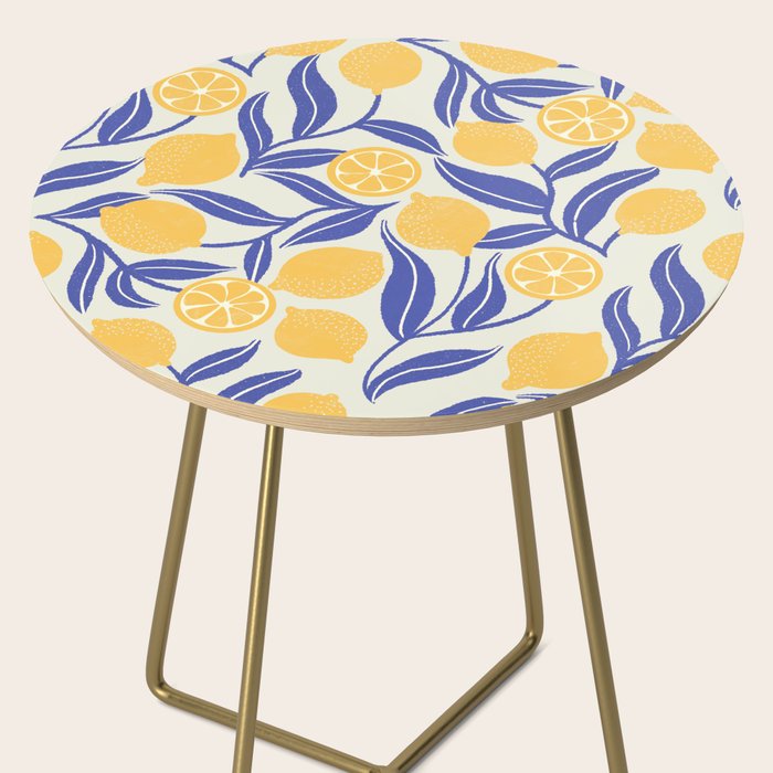 Lemon Orchard - blue and yellow Side Table Gallery Image 2