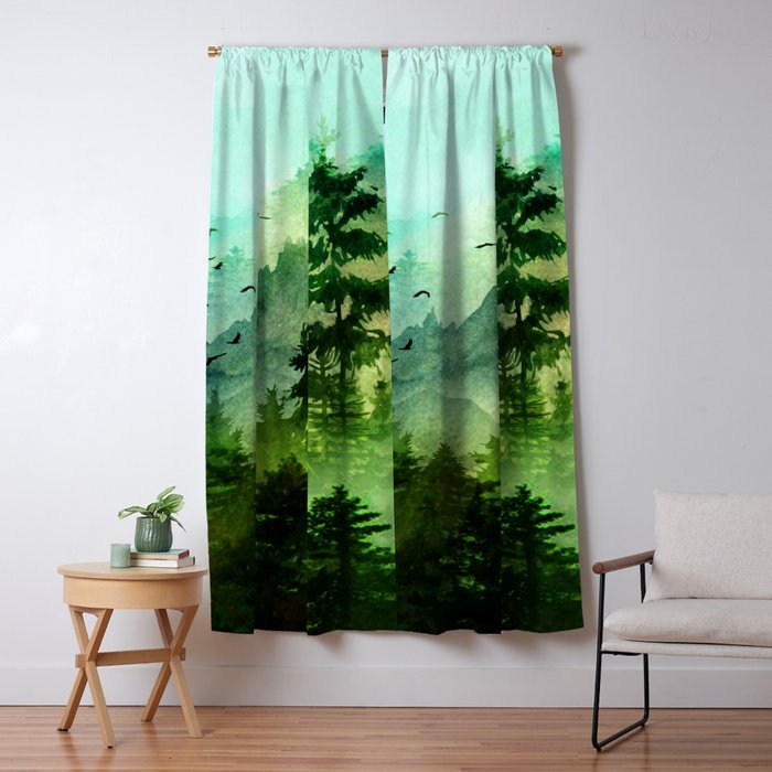 Mountain Morning Window Curtain Gallery Image 1