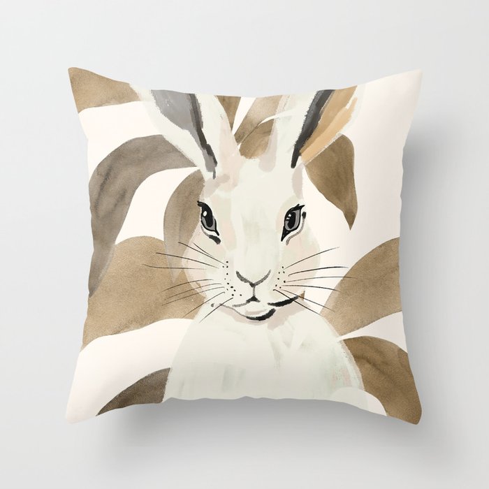 Rabbit 7 Throw Pillow Gallery Image 1