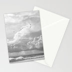 Seagulls in Nazaré Photo | Black and White Travel Photography in Portugal | Clouds and Waves Nature Art Print Stationery Card Gallery Image 2