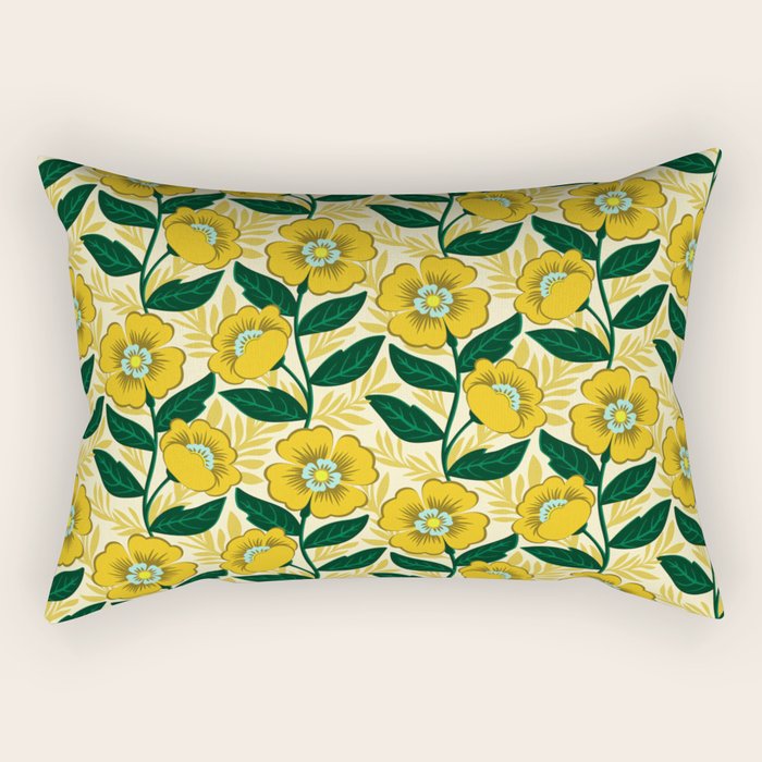 Yellow flower garden Rectangular Pillow Gallery Image 1