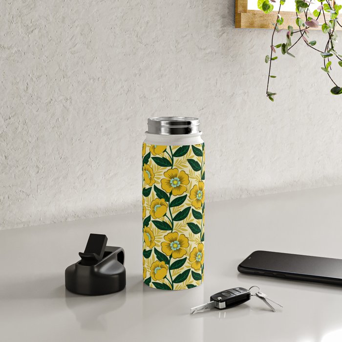 Yellow flower garden Water Bottle Gallery Image 4