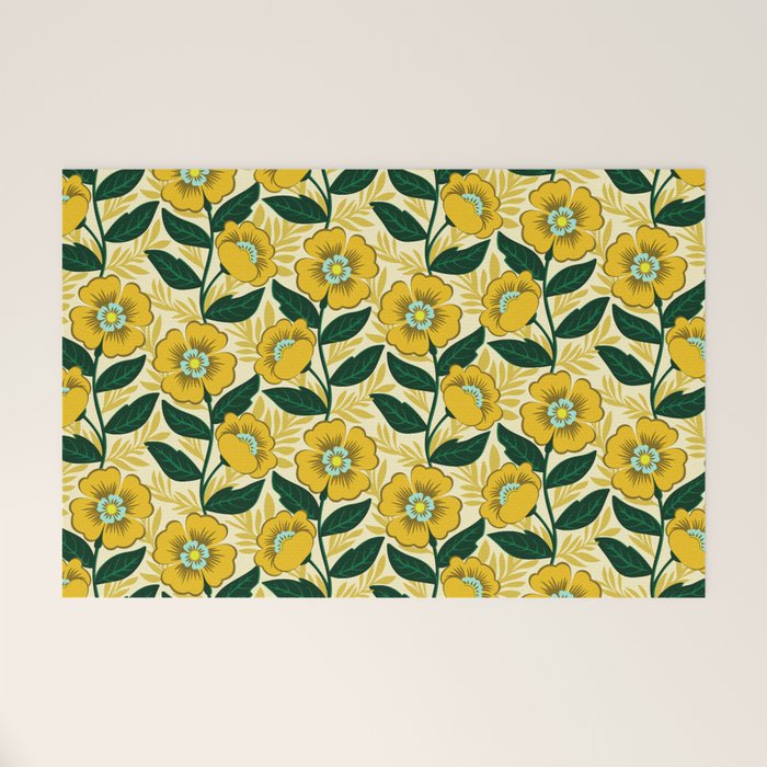 Yellow flower garden Welcome Mat Gallery Image 1