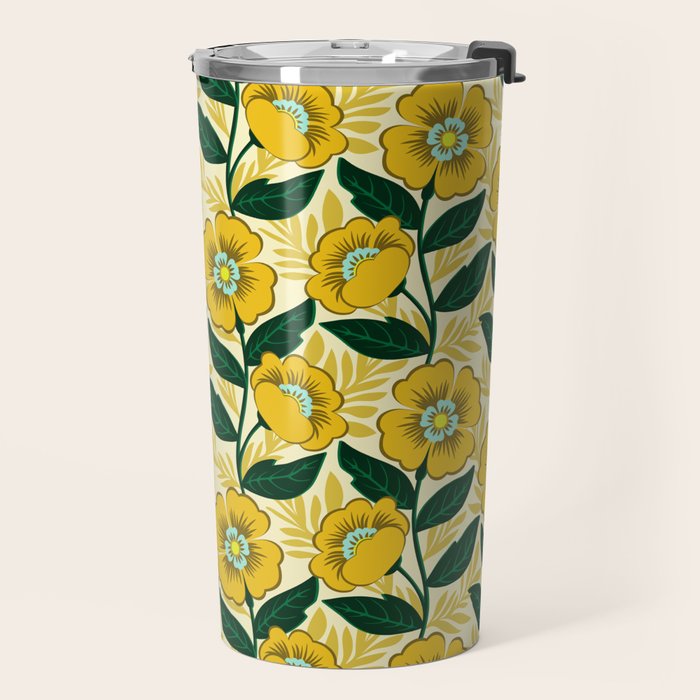 Yellow flower garden Travel Mug Gallery Image 2
