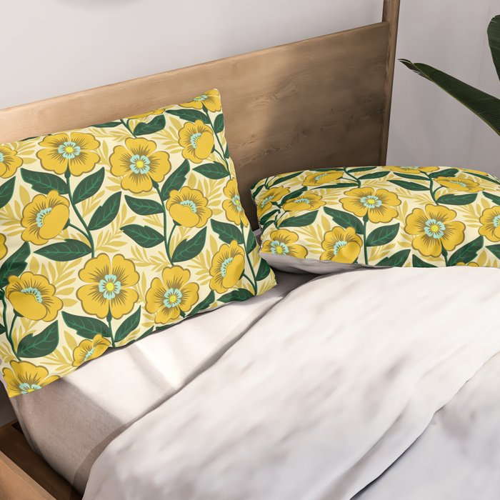 Yellow flower garden Pillow Sham Gallery Image 2