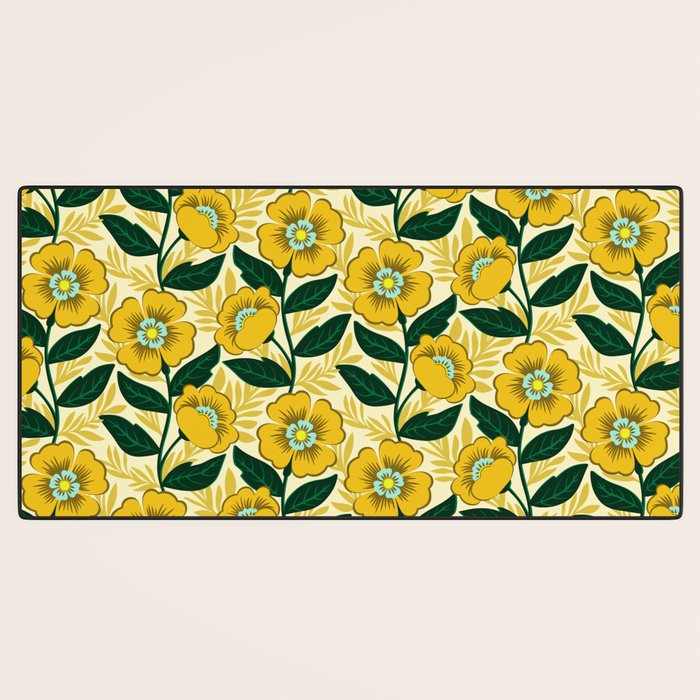Yellow flower garden Desk Mat Gallery Image 3