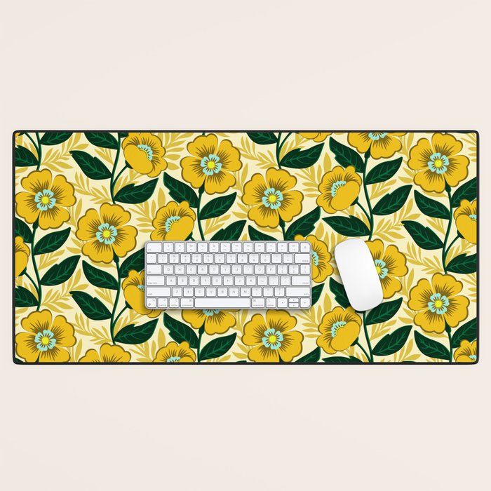 Yellow flower garden Desk Mat Gallery Image 1
