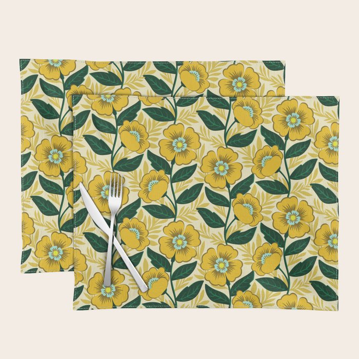 Yellow flower garden Placemat Gallery Image 1