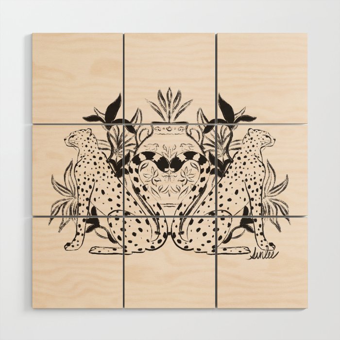 Cheetah Symmetry lines  Wood Wall Art Gallery Image 1